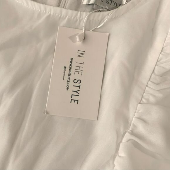 ASOS In the style womens size 6 exclusive top with ruffle sleeve detail in white - Picture 4 of 13